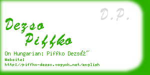 dezso piffko business card